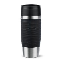 EMSA Travel Mug Waves 36 ml Nero, Acciaio inox