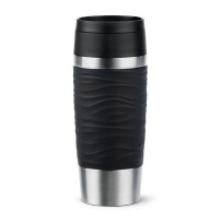 EMSA Travel Mug Waves 36 ml Nero, Acciaio inox