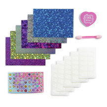 Cool Maker , GO GLAM, kit Unghie laminate con 6 fogli di lamine luccicanti e adesivi per unghie per 5 manicure fai da te, giocat