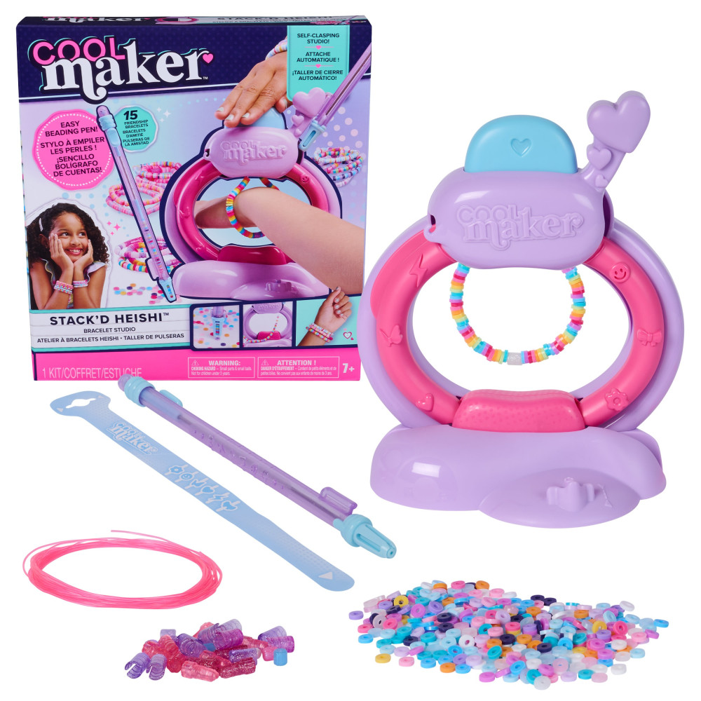 Cool Maker , Macchina dei Braccialetti Heishi dell'Amicizia, con Pratica Penna Impila-Perline e oltre 1200 Perline, per la Reali