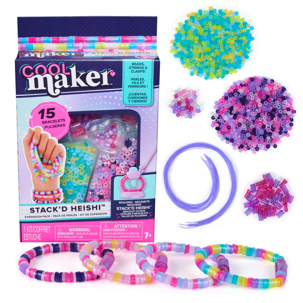 Cool Maker , Ricarica Perline per Macchina dei Braccialetti dell'Amicizia, con oltre 1300 Perline, per la Realizzazione di 10 Br