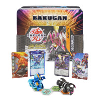 Bakugan , Baku-Tin, Sectanoid, pregiata scatola di latta da collezione con misterioso, carte collezionabili, giocattoli per bamb