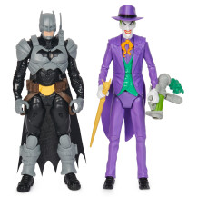 DC Comics , Action Figure Batman Adventures, Batman vs Joker, 2 Action Figure Batman Alte 30 cm, Supereroe e Supernemico con 12 