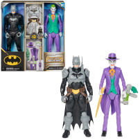 DC Comics , Action Figure Batman Adventures, Batman vs Joker, 2 Action Figure Batman Alte 30 cm, Supereroe e Supernemico con 12 