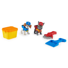 Rubble & Crew , Set personaggi Charger e Wheeler, con 85gr di sabbia e 2 accessori per costruzioni, giocattoli per bambini dai 3