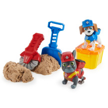 Rubble & Crew , Set personaggi Charger e Wheeler, con 85gr di sabbia e 2 accessori per costruzioni, giocattoli per bambini dai 3