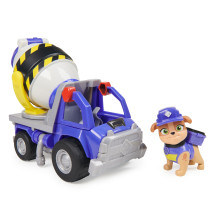 Rubble & Crew , Veicolo da lavoro di Mix, Betoniera giocattolo con personaggio da collezione, giocattoli per bambini dai 3 anni 