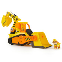 Rubble & Crew , Veicolo da lavoro Deluxe di Rubble, Bulldozer da cantiere con luci, suoni e personaggio, giocattoli per bambini 