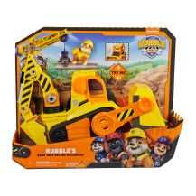 Rubble & Crew , Veicolo da lavoro Deluxe di Rubble, Bulldozer da cantiere con luci, suoni e personaggio, giocattoli per bambini 