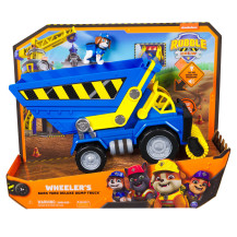 Rubble & Crew , Veicolo da cantiere Deluxe di Wheeler, camion ribaltabile con luci, suoni e personaggio, giocattoli per bambini 