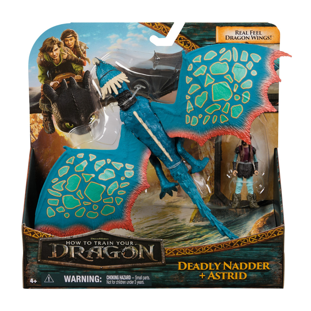 DreamWorks Dragons , How to Train Your Dragon, Astrid & Deadly Nadder, action figure del duo vichingo, giocattoli per bambini da