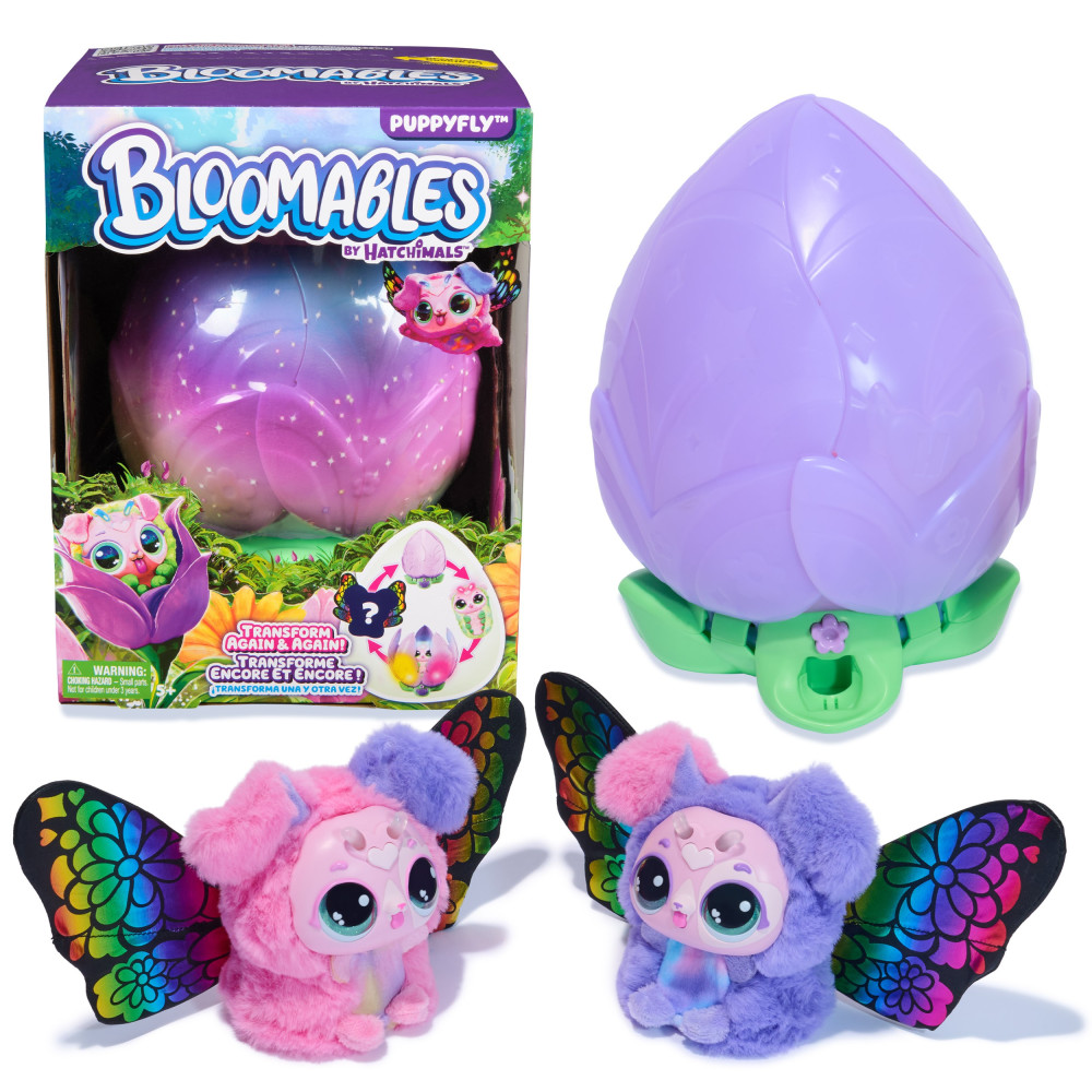 Hatchimals Bloomables by , Puppyfly Surprise, giocattolo interattivo e fiore con apparizione e trasformazione ripetibile, oltre 
