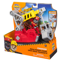 Rubble & Crew , Mega Gru di Charger, Veicolo Giocattolo con Personaggio Charger e 2 Attrezzi Rimovibili, Giocattoli PAW Patrol p