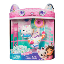 Gabby's Dollhouse : The Movie, Cakey Cat e Cookie Bobby, personaggi giocattolo e 2 accessori, giocattoli per bambine e bambini d