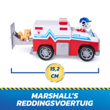 PAW Patrol : Search & Rescue, Camion di Salvataggio di Marshall con 2 Personaggi, Camion Giocattolo a Retrocarica, Giocattoli pe