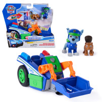 PAW Patrol : Search & Rescue, Veicolo per la Raccolta Differenziata di Salvataggio di Rocky con 2 Personaggi, Macchinina Giocatt