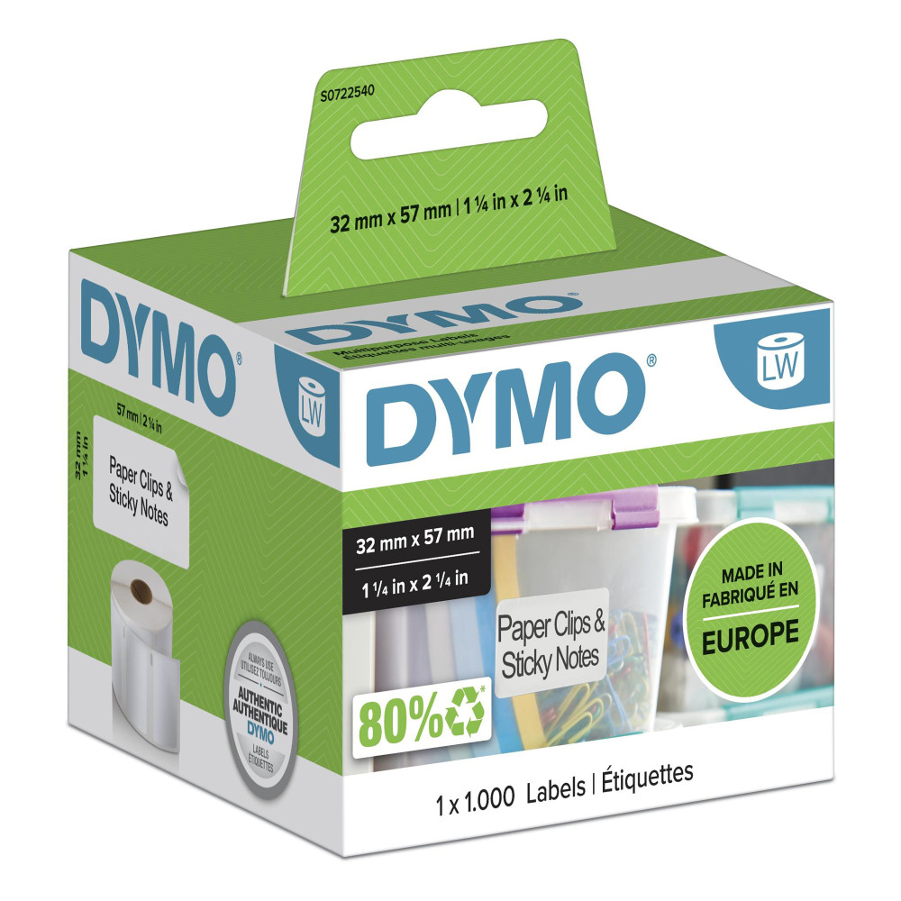 DYMO LW etichette multiuso originali | 57 mm x 32 mm | rotolo da 1000 etichette facilmente staccabili | autoadesive | per etiche