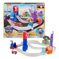 PAW Patrol , pista per macchinine Total City Rescue con veicolo di Marshall esclusivo da IL FILM, scala 1:55, giocattoli per bam