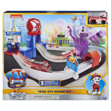 PAW Patrol , pista per macchinine Total City Rescue con veicolo di Marshall esclusivo da IL FILM, scala 1:55, giocattoli per bam