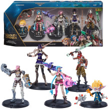 League of Legends , confezione Città gemelle con personaggi esclusivi Jinx, Heimerdinger, Vi, Caitlyn ed Ekko, personaggi collez