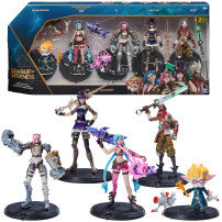 League of Legends , confezione Città gemelle con personaggi esclusivi Jinx, Heimerdinger, Vi, Caitlyn ed Ekko, personaggi collez