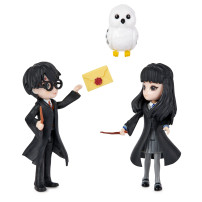 Wizarding World , Set Amicizia Harry Potter e Cho Chang con Edvige, bambole articolate 7.5cm, collezione Harry Potter - dai 5 an