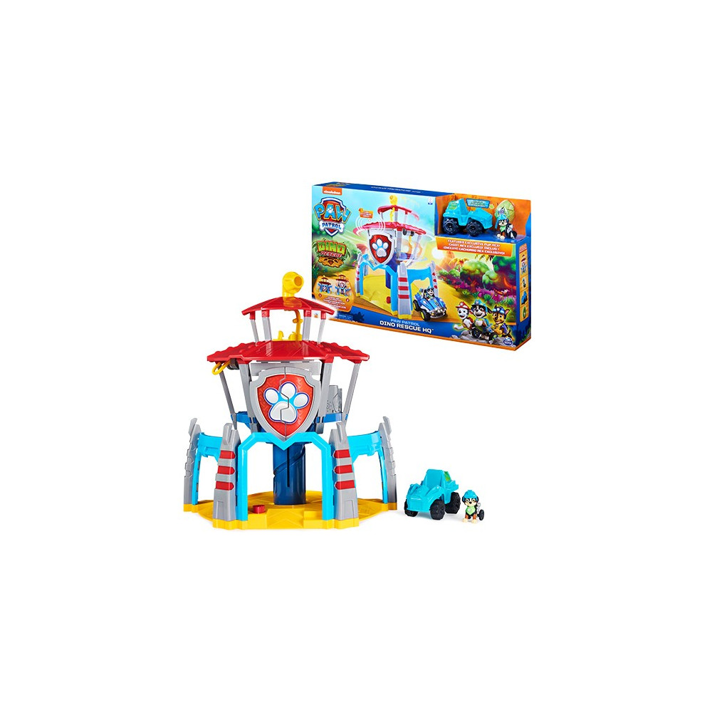 PAW Patrol , Quartiere Generale Dino con effetti sonori, esclusivo personaggio Rex e veicolo