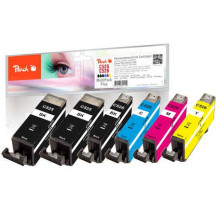 Peach PI100-249 cartuccia d'inchiostro 6 pz Compatibile Nero, Ciano, Magenta, Nero per foto, Giallo