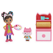 Gabby's Dollhouse Gabby‘s Dollhouse, set Art Studio con 2 personaggi giocattolo, 2 accessori, scatola con sorpresa e mobile, gio