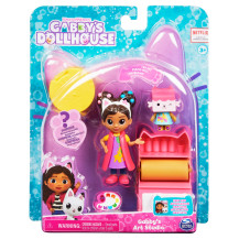 Gabby's Dollhouse Gabby‘s Dollhouse, set Art Studio con 2 personaggi giocattolo, 2 accessori, scatola con sorpresa e mobile, gio