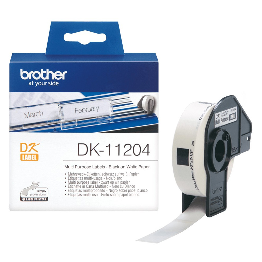 Brother DK-11204 nastro per etichettatrice Nero su bianco