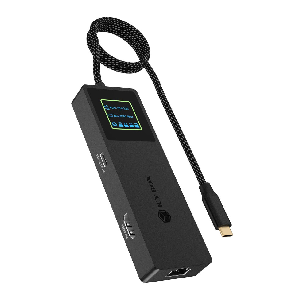 ICY BOX Spade Dock 4038 Cablato USB 3.2 Gen 2 (3.1 Gen 2) Type-C Nero