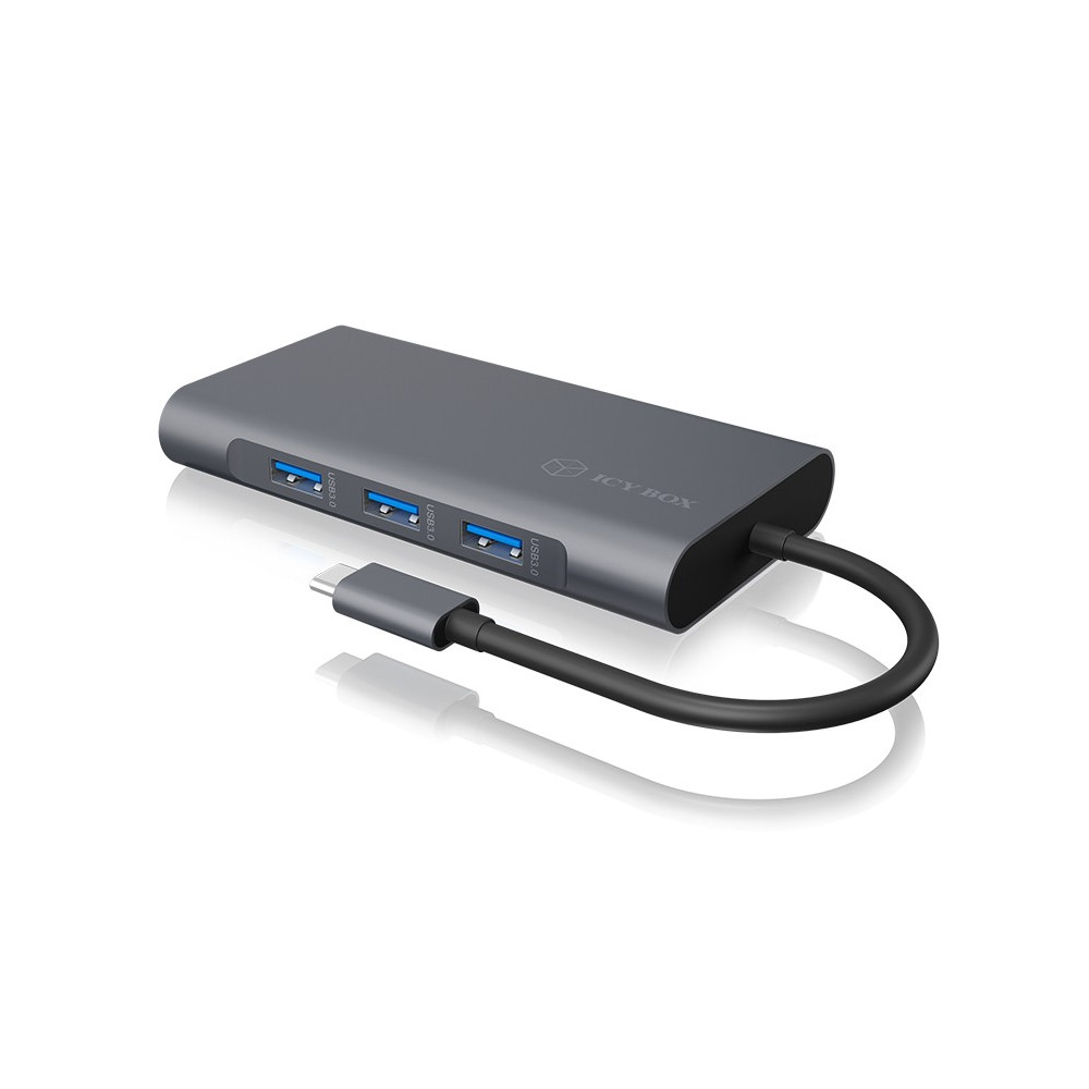 ICY BOX IB-DK4040-CPD Cablato USB 3.2 Gen 1 (3.1 Gen 1) Type-C Antracite, Nero