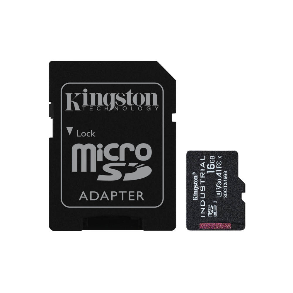 Kingston Technology Scheda microSDHC Industriale 16GB C10 A1 pSLC + Adattatore SD