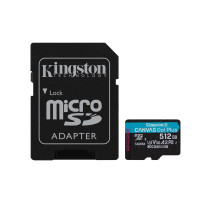SD MICRO 512GB CL10 UHS-I CON ADATT 200MB/S LET.160MB/S SCRIT.KINGSTON