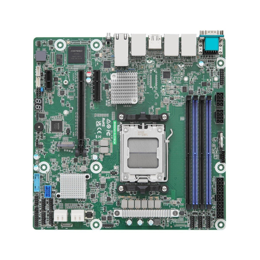 ASRock B650D4U-2L2T/BCM, 1xSKT AM5, AMD Ryzen 7000, B650E, 4xDIMM, SATA, 1xM.2, 2xGbE, 2x10GbE, IPMI