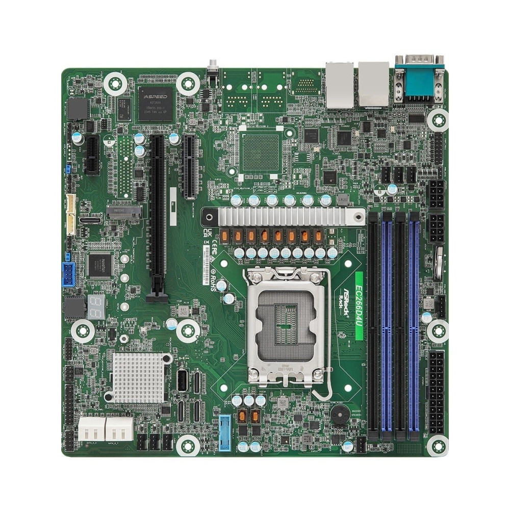 ASRock EC266D4U, 1xSKT LGA 1700, Intel E-2400, C266, SATA, NVMe, 1xM.2, 2xGbE, IPMI
