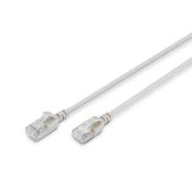 Cavo patch cord slim RJ45-RJ45, Cat. 6A, F/FTP, AWG 32/7, LSOH, 2 m, grigio