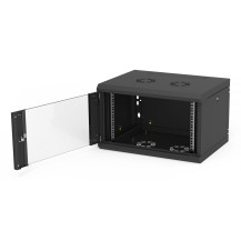 Armadio da parete Z-Cube 18U/600/600, porta in vetro, pannello laterale rimovibile, RAL 9005 (struttura saldata - capacita 60kg)
