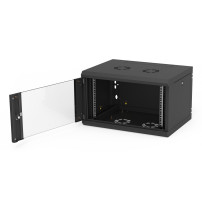 Armadio da parete Z-Cube 18U/600/600, porta in vetro, pannello laterale rimovibile, RAL 9005 (struttura saldata - capacita 60kg)