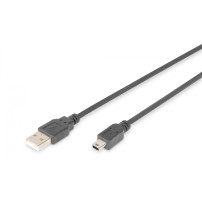 Digitus AK-300108-010-S cavo USB USB 2.0 USB A Mini-USB B 0,48 Gbit/s Nero