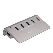 DeLOCK Hub USB 10 Gbps con 4 porte USB tipo A + 1 porta di ricarica rapida