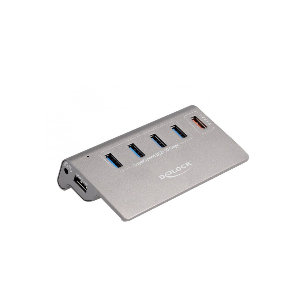 DeLOCK Hub USB 10 Gbps con 4 porte USB tipo A + 1 porta di ricarica rapida