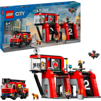 LEGO City Caserma dei pompieri e autopompa, Giochi di costruzione
