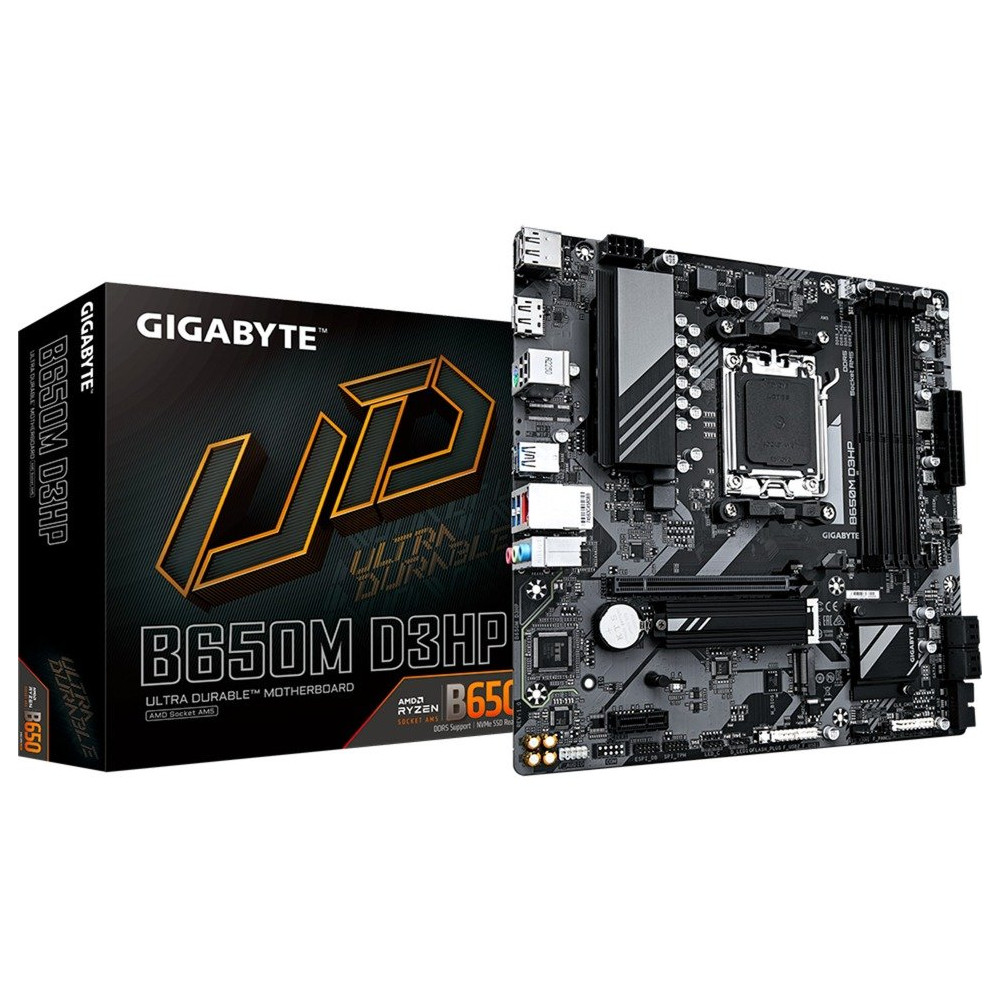GIGABYTE B650M D3HP Scheda madre - AMD Ryzen serie 9000, VRM a 5+2+2 fasi, fino a 7600 MHz DDR5 (OC), 2xPCIe 4.0 M.2, LAN 2,5 Gb