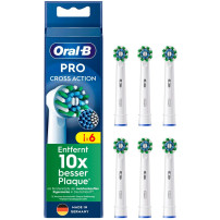 Braun Oral-B Pro Cross Action testine di ricambio confezione da 6, Testina