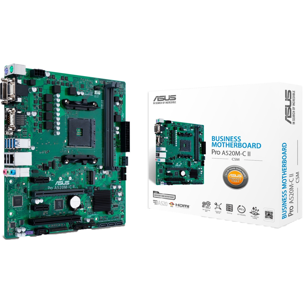 ASUS PRO A520M-C II/CSM AMD A520 Socket AM4 micro ATX, Scheda madre
