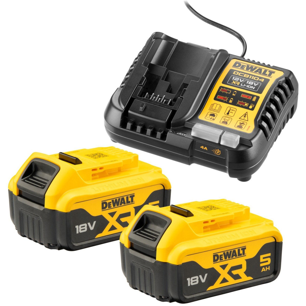 DEWALT Kit batteria starter DCB1104P2, 18 volt, Caricabatterie