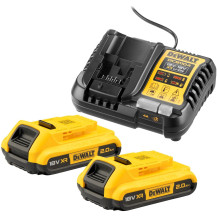 DEWALT Starter-Set Akku-Kit DCB1104D2, 18Volt, Caricabatterie