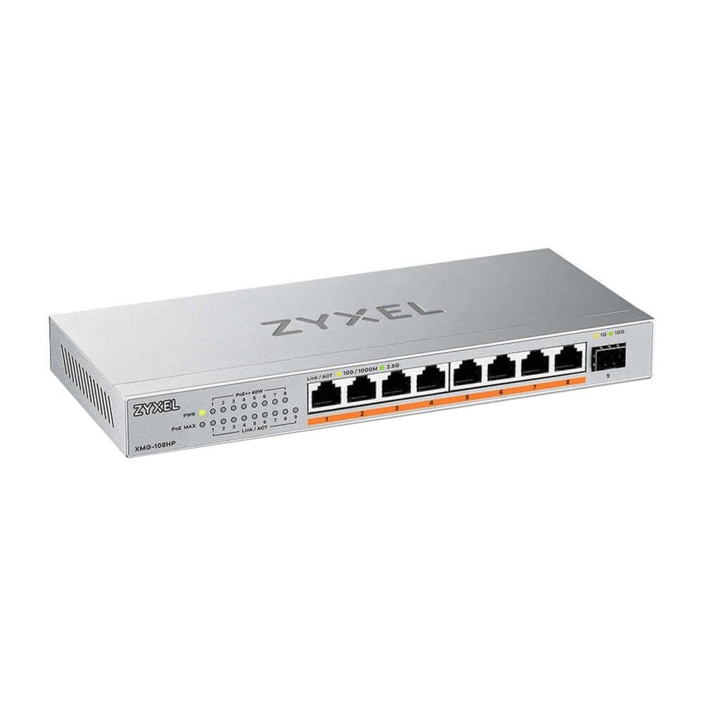 Zyxel XMG-108HP Non gestito 2.5G Ethernet (100/1000/2500) Supporto Power over Ethernet (PoE), Interruttore